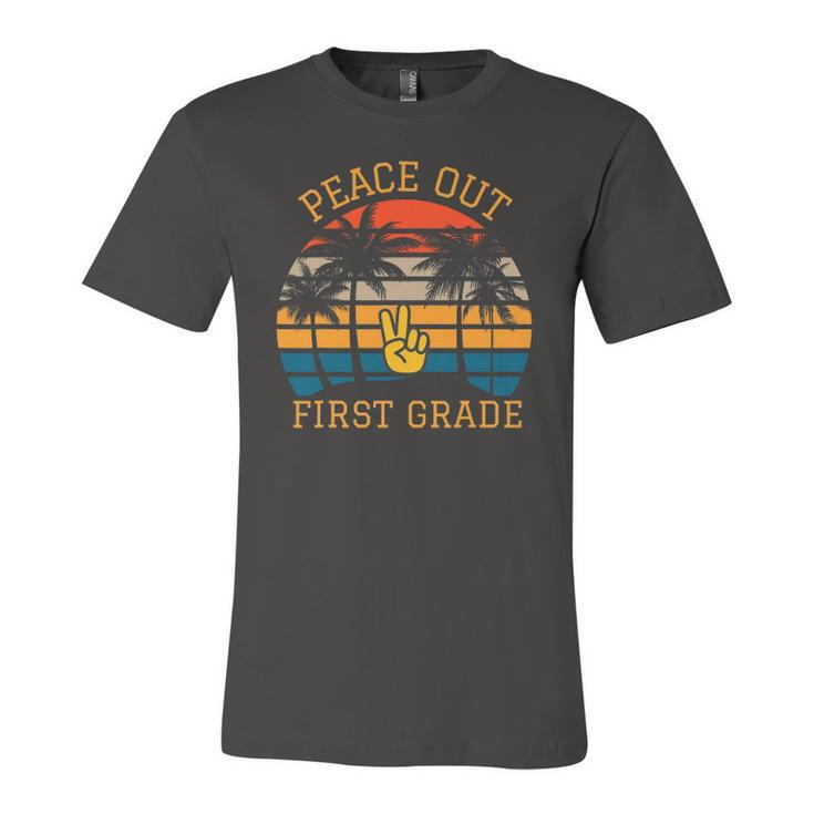 Peace Out First Grade Last Day Of School Graduation Student Jersey T-Shirt
