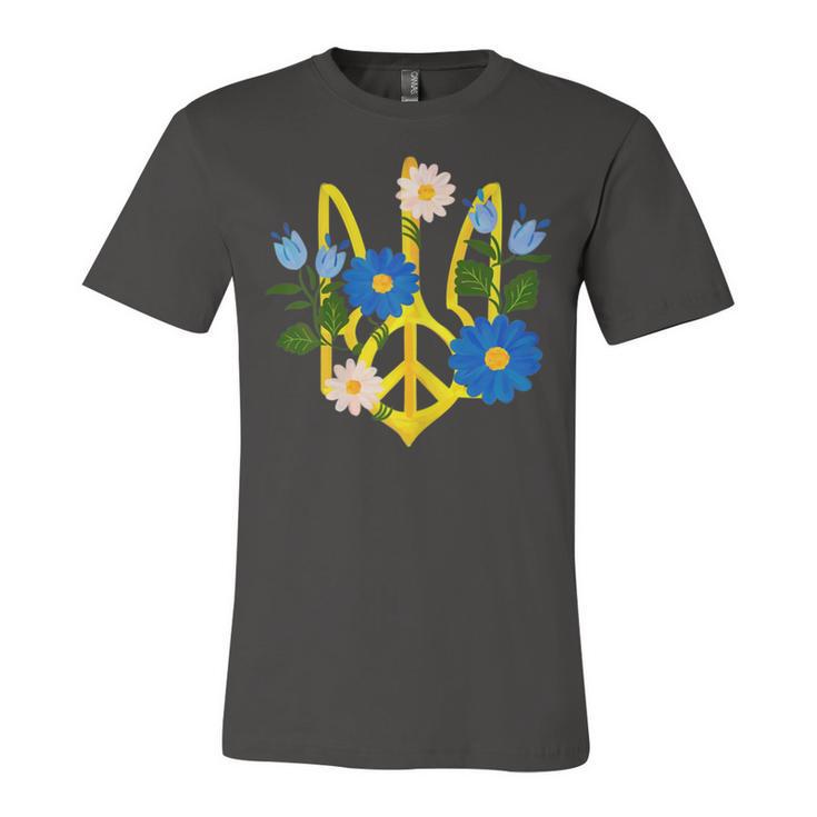 Peace In The Crest Of Ukraine Peace And Solidarity For Ukraine Unisex Jersey Short Sleeve Crewneck Tshirt