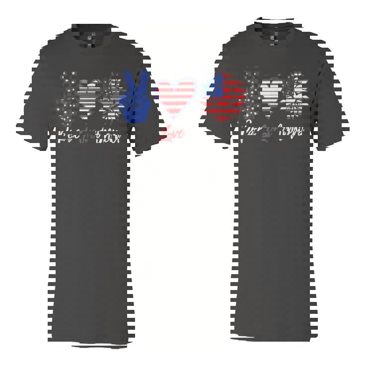 Peace Love America Funny 4Th Of July Sunflower  Unisex Jersey Short Sleeve Crewneck Tshirt