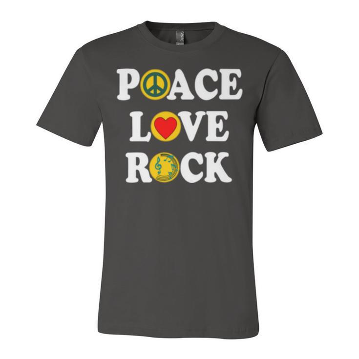 Peace Love Rock V4 Unisex Jersey Short Sleeve Crewneck Tshirt