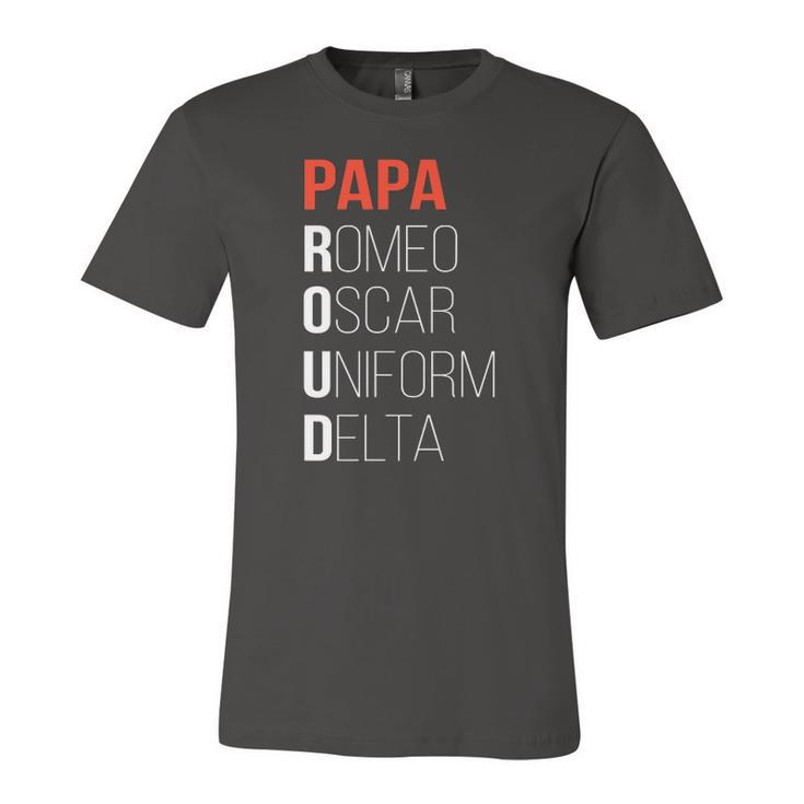 Phonetic Alphabet Proud Papa Tee I Army Dad Fathers Day Jersey T-Shirt