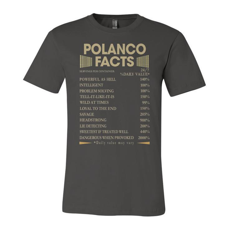 Polanco Name Gift   Polanco Facts Unisex Jersey Short Sleeve Crewneck Tshirt