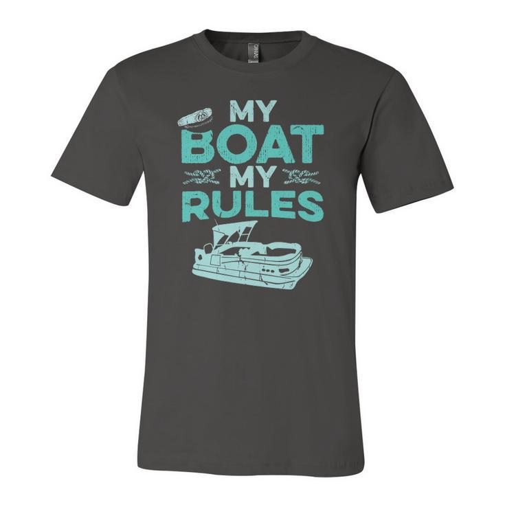 Pontoon Boat Captain My Boat My Rules Fathers Day Jersey T-Shirt