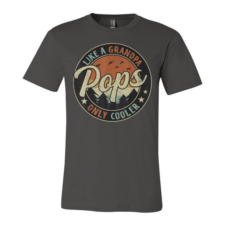 Pops Like A Grandpa Only Cooler Vintage Retro Fathers Day Jersey T-Shirt