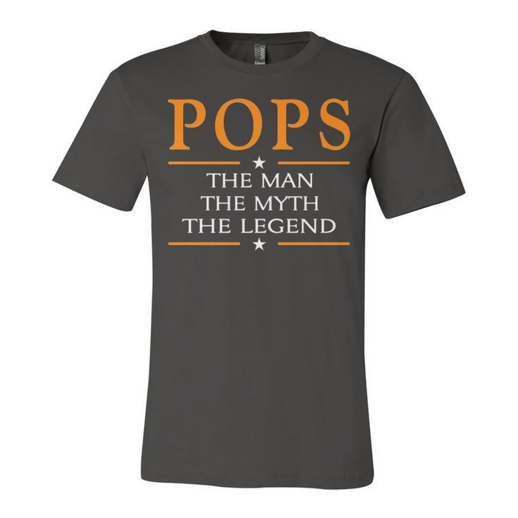 Pops Grandpa Gift   Pops The Man The Myth The Legend Unisex Jersey Short Sleeve Crewneck Tshirt