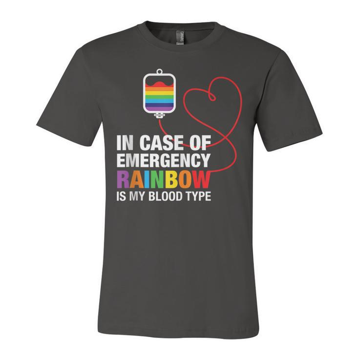 Pride Month Rainbow Is My Blood Type Lgbt Flag Jersey T-Shirt