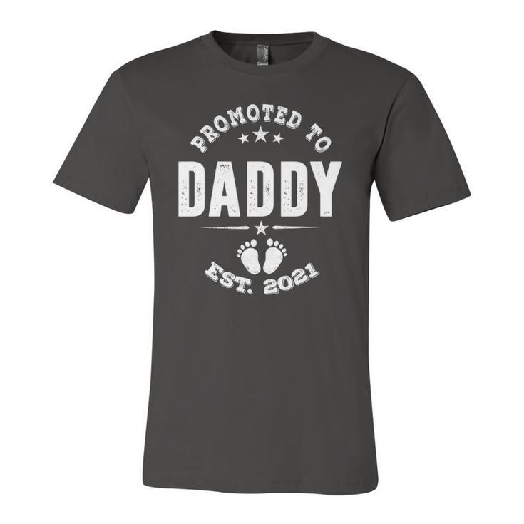 Promoted To Daddy 2021 Pregnancy Announcement Baby Shower Jersey T-Shirt