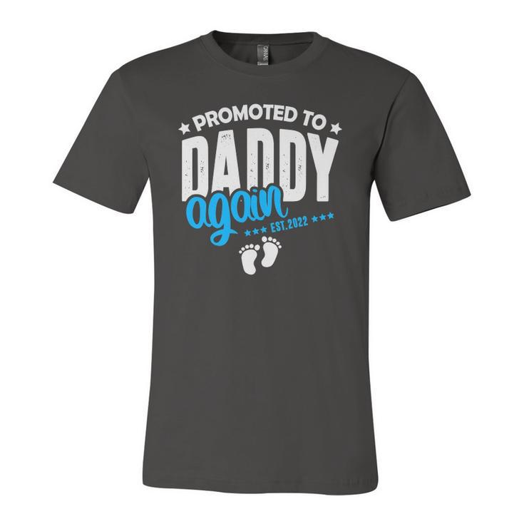 Promoted To Daddy Again 2022 Its A Boy Baby Announcement Jersey T-Shirt