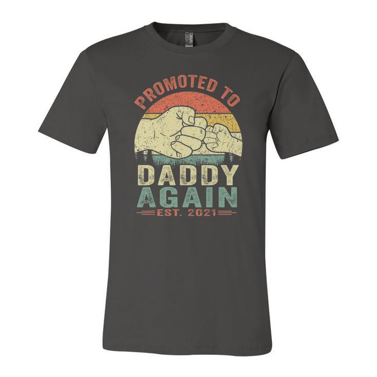 Promoted To Daddy Again Est2021 Fathers Day Jersey T-Shirt