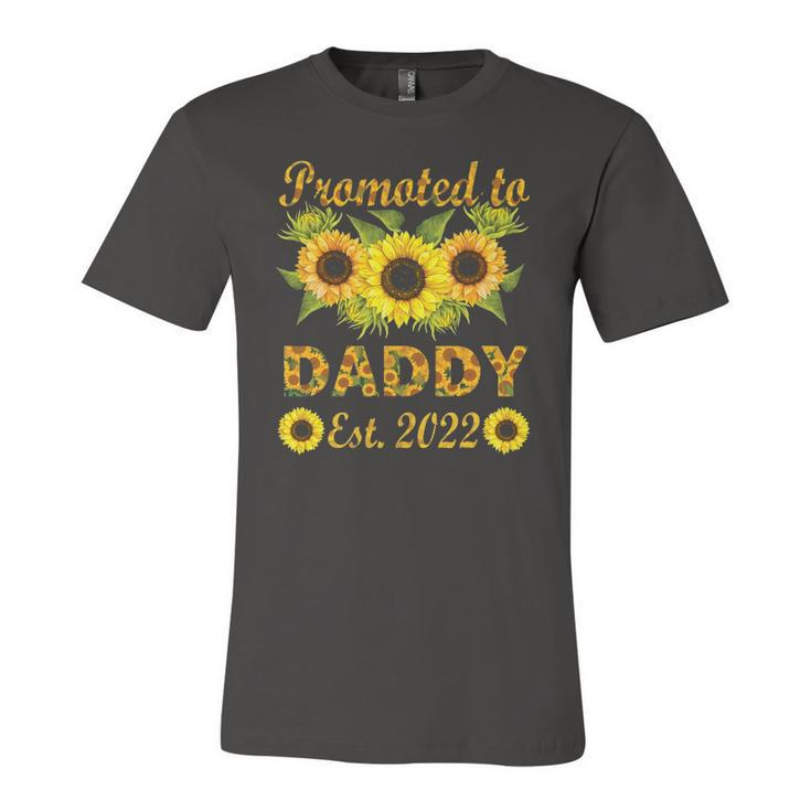 Promoted To Daddy Est 2022 Sunflower Jersey T-Shirt