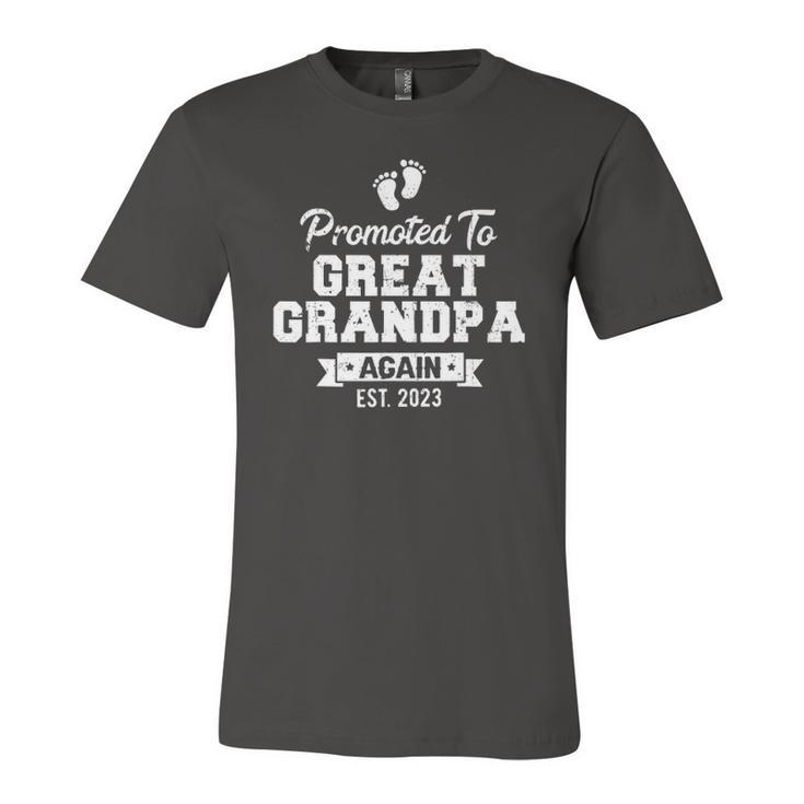 Promoted To Great Grandpa Again 2023 Great Grandfather To Be Jersey T-Shirt