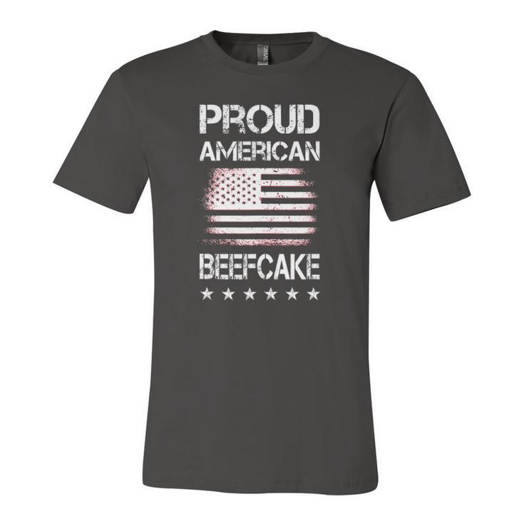 Proud American Beefcake Fourth Of July Patriotic Flag Jersey T-Shirt