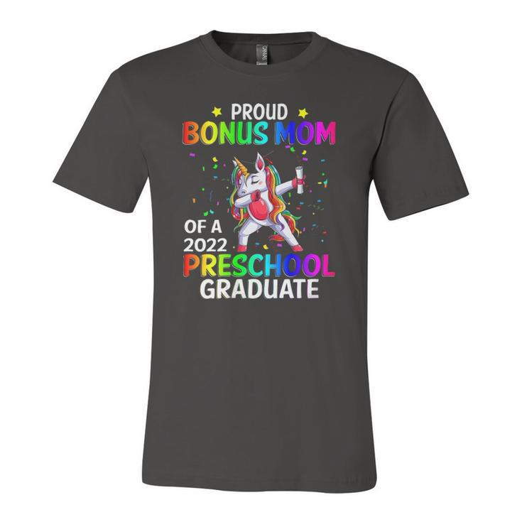 Proud Bonus Mom Of A 2022 Preschool Graduate Unicorn Jersey T-Shirt