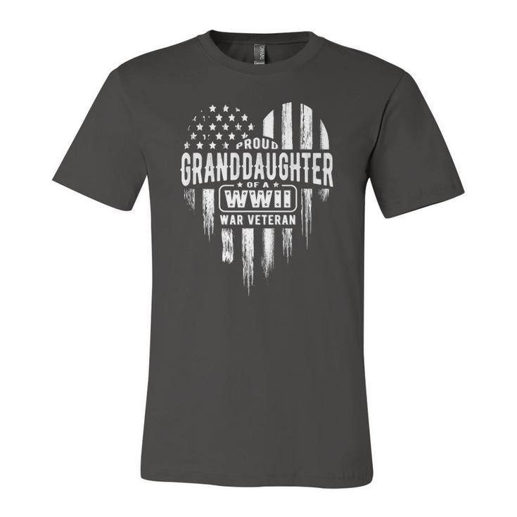 Proud Granddaughter Wwii Vet Grandpa Veterans Day Jersey T-Shirt