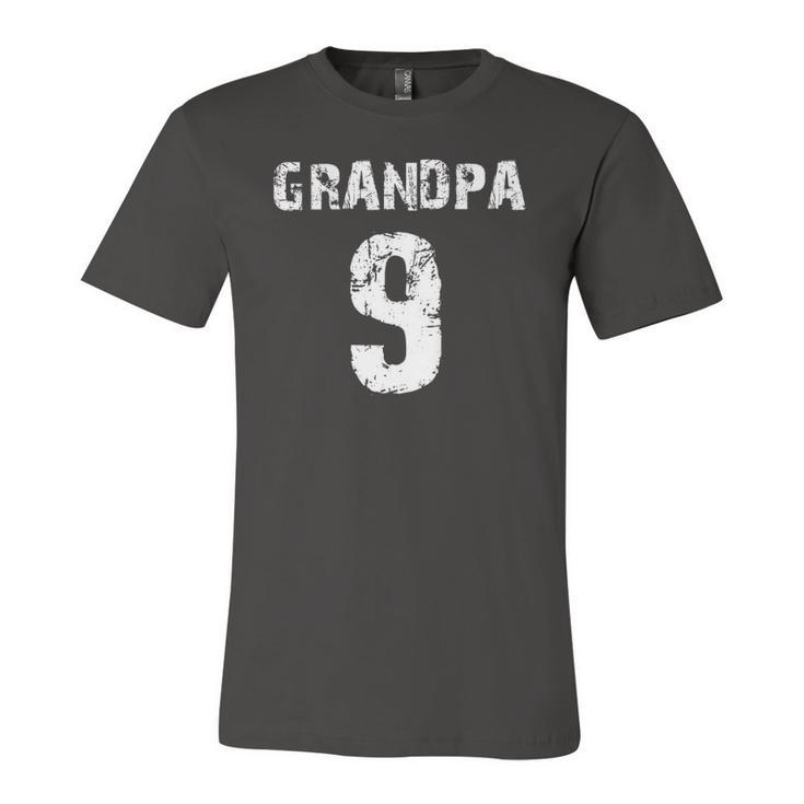 Proud Grandpa Grandpa Of 9 Athletic Style Numbered Jersey T-Shirt