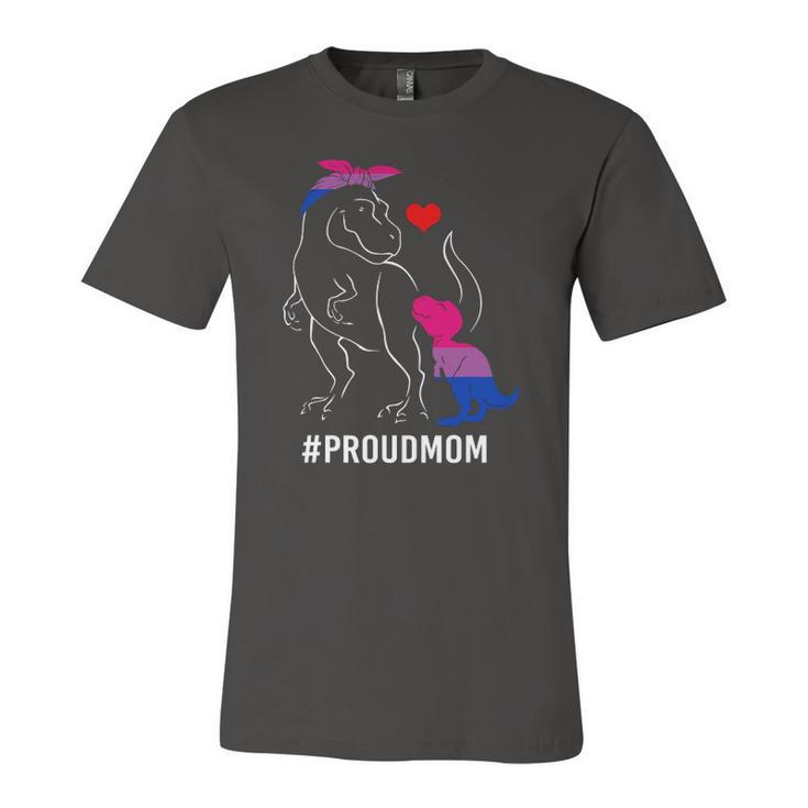 Proud Mom Dinosaurrex Mama Bisexual Pride Jersey T-Shirt