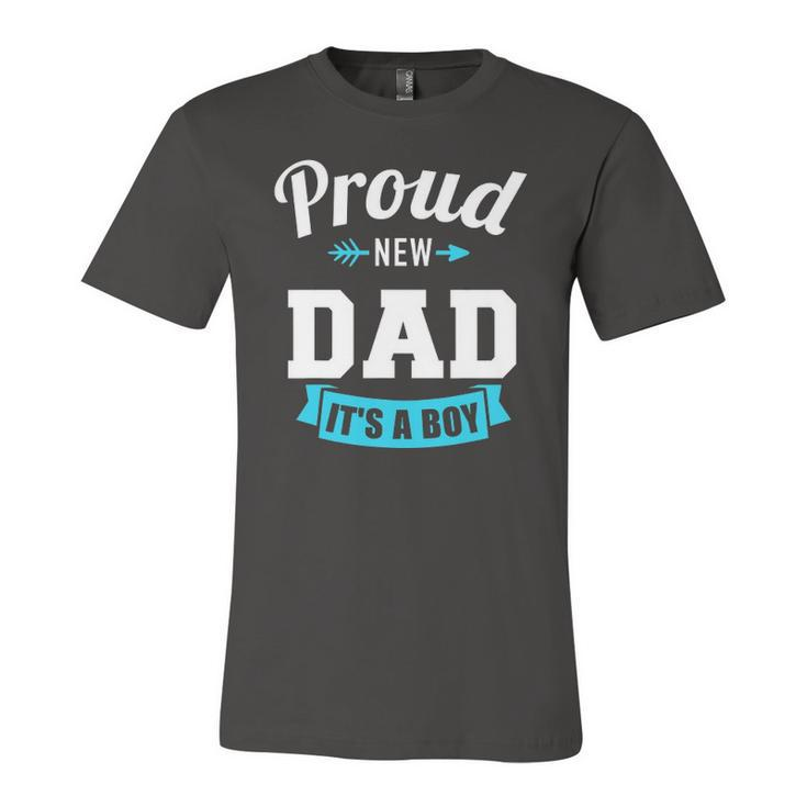 Proud New Dad Its A Boy Gender Reveal Party Jersey T-Shirt