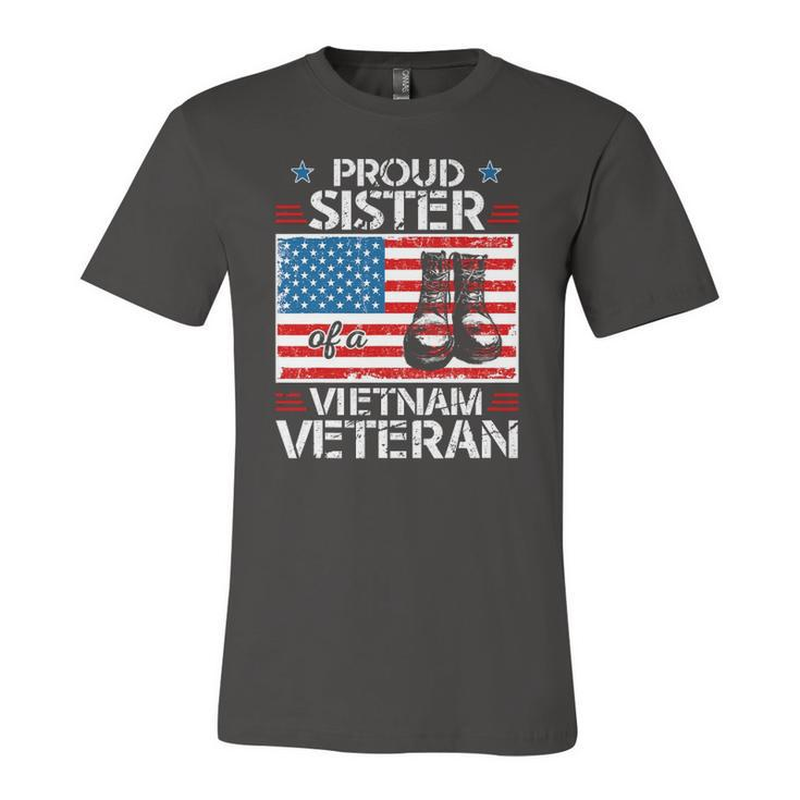 Proud Sister Of Vietnam Veteran Patriotic Usa Flag Military Jersey T-Shirt