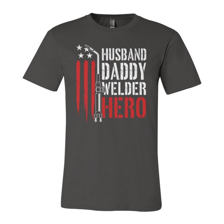 Proud Welding Husband Daddy Welder Hero Weld Fathers Day Jersey T-Shirt