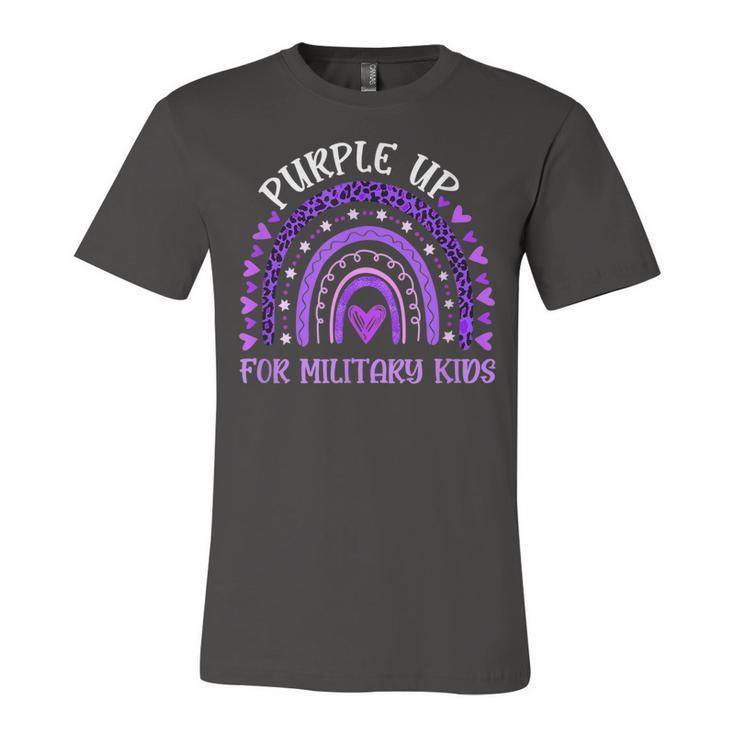 Purple Up For Military Kids Rainbow Military Child Month  V2 Unisex Jersey Short Sleeve Crewneck Tshirt
