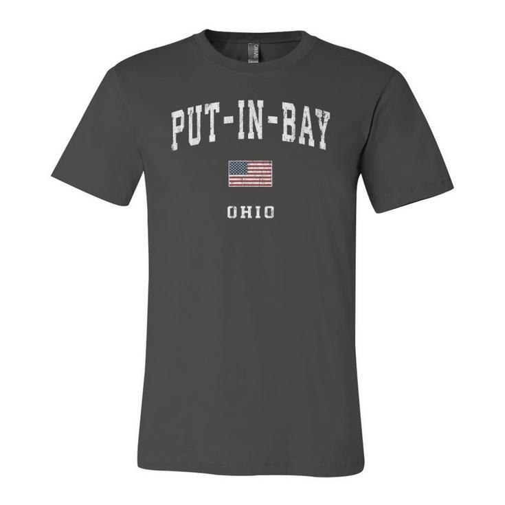 Put-In-Bay Ohio Oh Vintage American Flag Sports Jersey T-Shirt