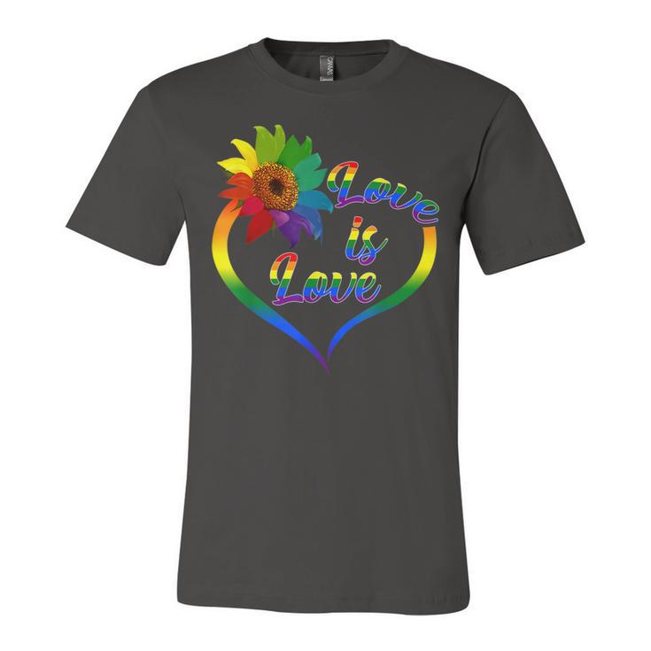 Rainbow Sunflower Love Is Love Lgbt Gay Lesbian Pride V2 Jersey T-Shirt