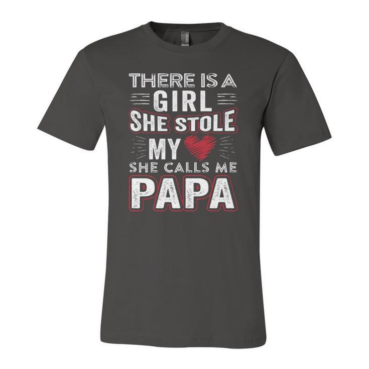 There Is A Girl She Stole My Heart She Calls Me Papa Jersey T-Shirt