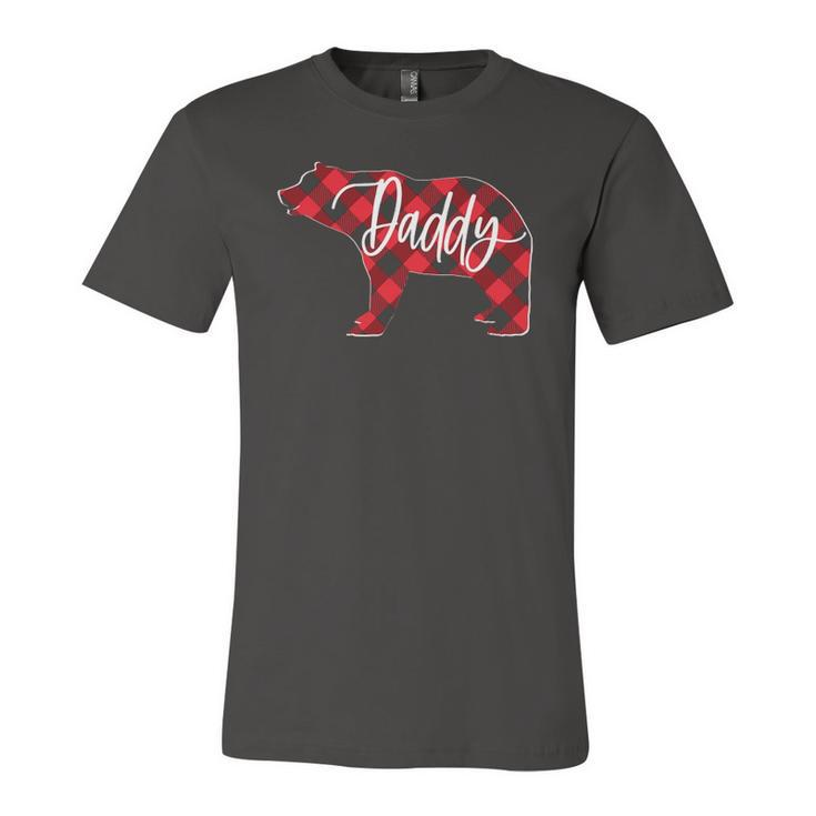 Red Buffalo Plaid Daddy Bear Matching Christmas Pj Jersey T-Shirt