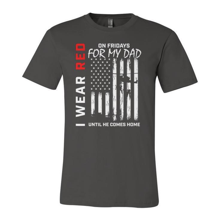 Red On Friday Dad Military Remember Everyone Deployed Flag Jersey T-Shirt