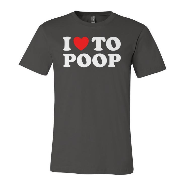 Red Heart I Love To Poop Jersey T-Shirt