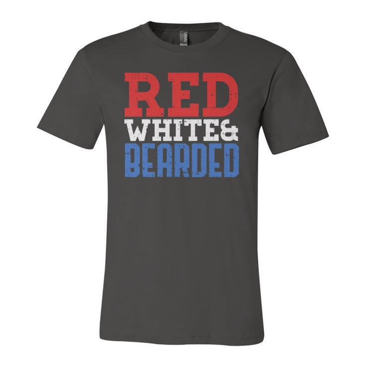 Red White And Bearded 4Th Of July Pride Patriot Jersey T-Shirt