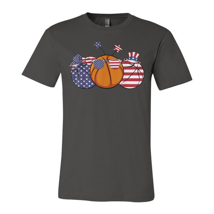 Red White Blue Basketball Lover Patriotic 4Th Of July Gifts  Unisex Jersey Short Sleeve Crewneck Tshirt