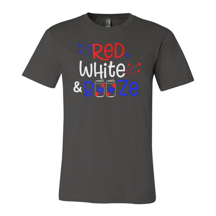 Red White And Booze Adult 4Th Of July Jersey T-Shirt