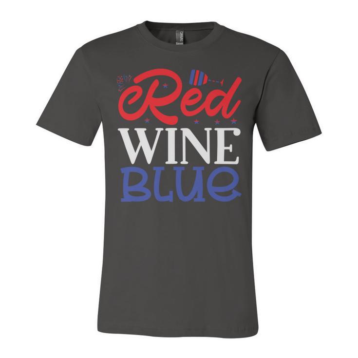 Red Wine  Blue  4Th Of July  Wine Red  White Blue Wine Glasses V2 Unisex Jersey Short Sleeve Crewneck Tshirt