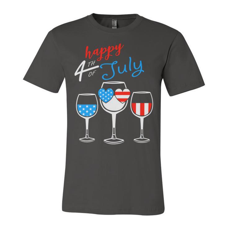 Red Wine  Blue  4Th Of July  Wine Red  White Blue Wine Glasses V4 Unisex Jersey Short Sleeve Crewneck Tshirt