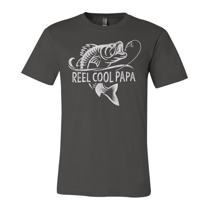 Reel Cool Papa Fishing Dad Gifts Fathers Day Fisherman Fish  Unisex Jersey Short Sleeve Crewneck Tshirt