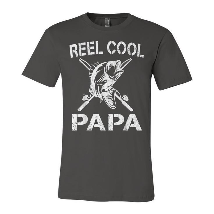 Reel Cool Papa Fishing Dad Gifts Fathers Day Fisherman Fish  Unisex Jersey Short Sleeve Crewneck Tshirt