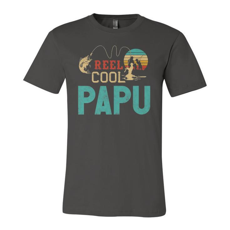 Reel Cool Papu Vintage Fishing Rod Fisherman Papu Jersey T-Shirt