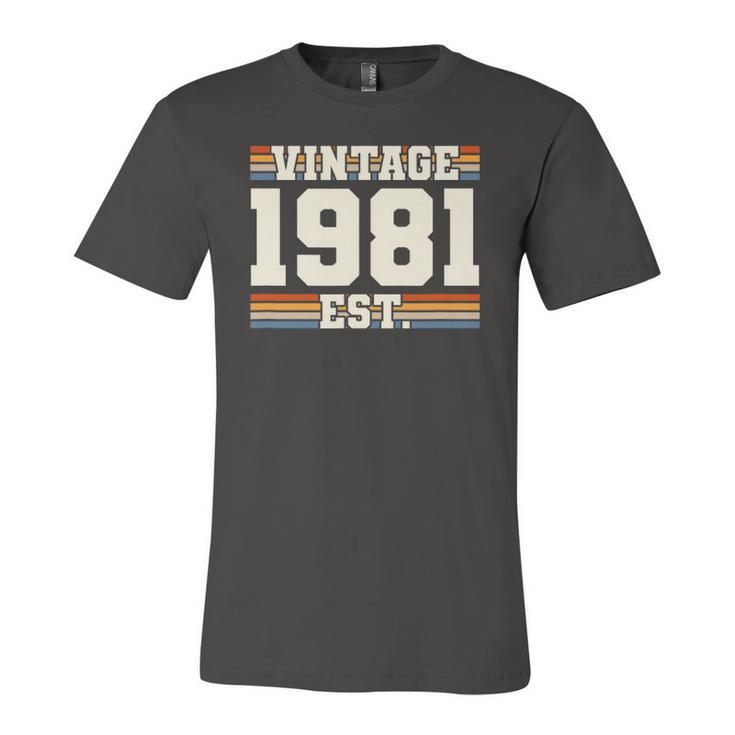 Retro 41 Years Old Vintage 1981 Established 41St Birthday Jersey T-Shirt