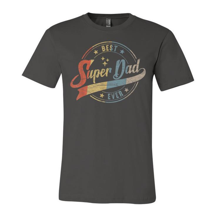 Retro Best Dad Super Dad Ever Father Daddy Fathers Day Jersey T-Shirt