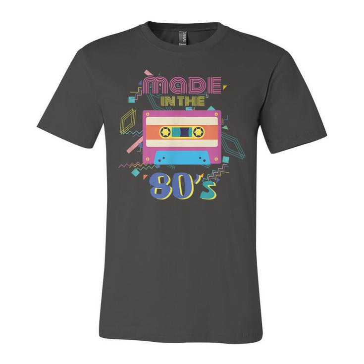 Retro Dance Party Disco Birthday Made In 80S Cassette Tape  Unisex Jersey Short Sleeve Crewneck Tshirt