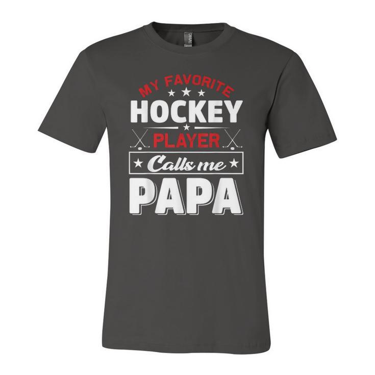 Retro My Favorite Hockey Player Calls Me Papa Fathers Day Jersey T-Shirt