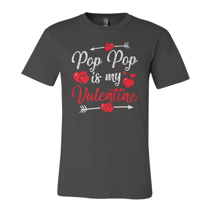 Retro Hearts Pop Pop Is My Valentines Day Fathers Day Jersey T-Shirt