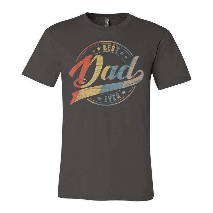Retro Vintage Best Dad Ever Father Daddy Fathers Day Jersey T-Shirt