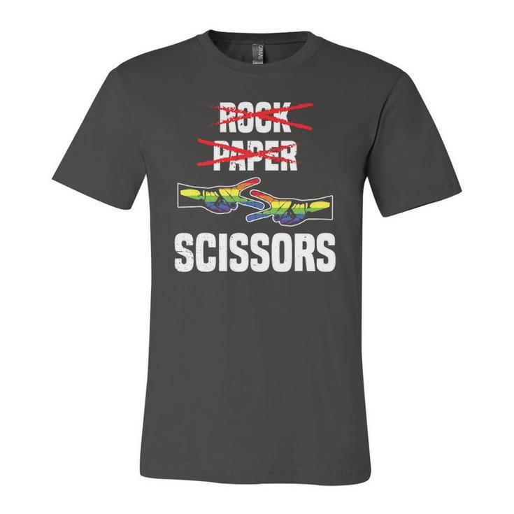 Rock Paper Scissors Lgbt Pride Parade Lesbian Jersey T-Shirt