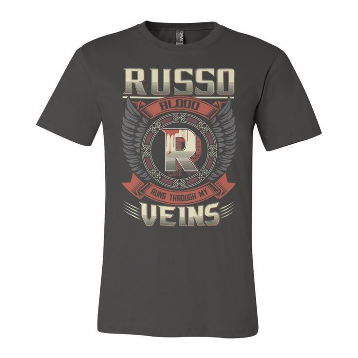 Russo Blood  Run Through My Veins Name V6 Unisex Jersey Short Sleeve Crewneck Tshirt