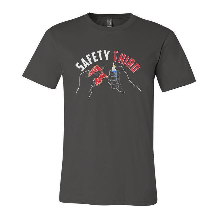 Safety Third Firecrackers Fourth Of July Jersey T-Shirt