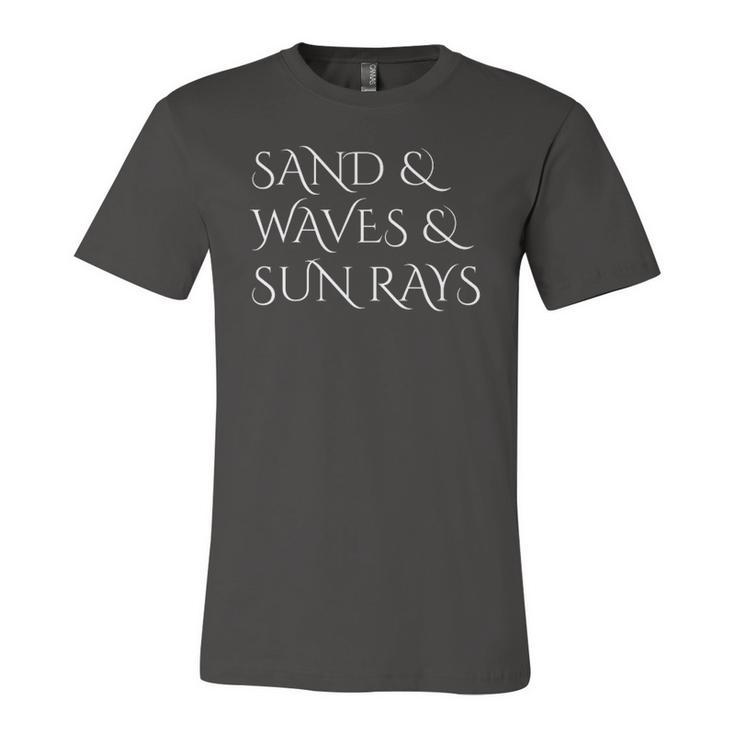 Sand Waves & Sun Rays Beach Ocean Island Salt Water Jersey T-Shirt