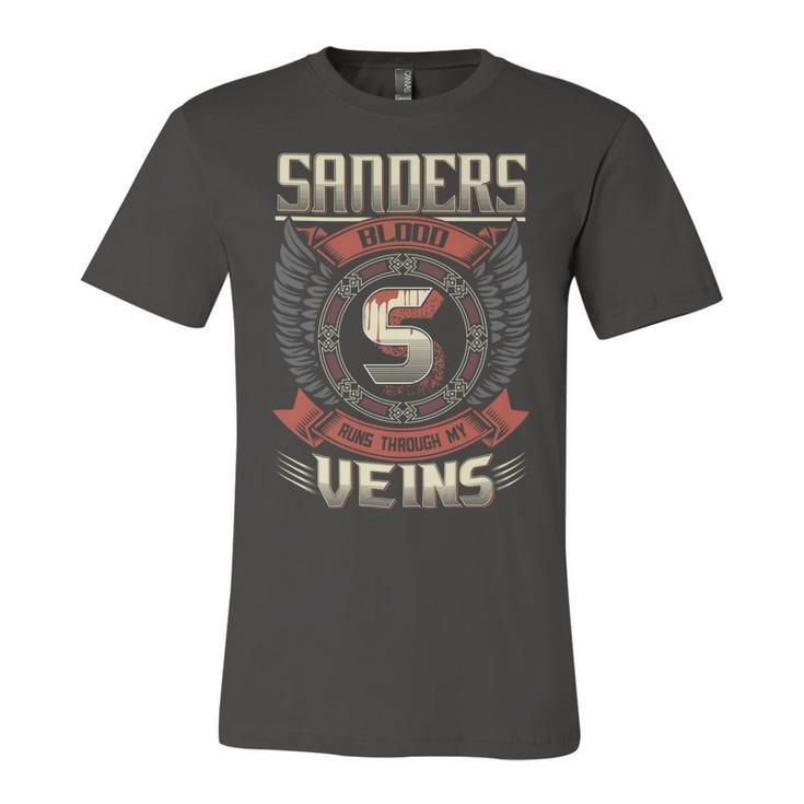 Sanders Blood  Run Through My Veins Name V9 Unisex Jersey Short Sleeve Crewneck Tshirt