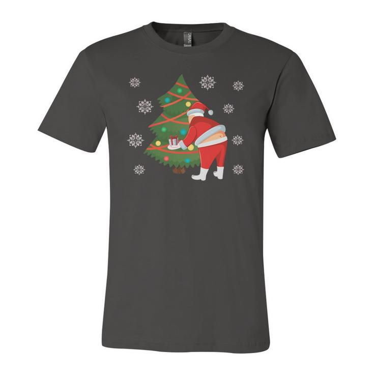 Santa Butt Crack Merry Christmas Jersey T-Shirt